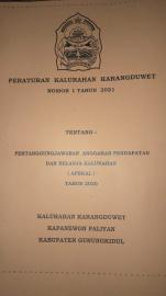 PERKAL KARANGDUWET NOMOR 1 TAHUN 2021 TENTANG PERTANGGUNGJAWABAN APBKAL TAHUN 2020